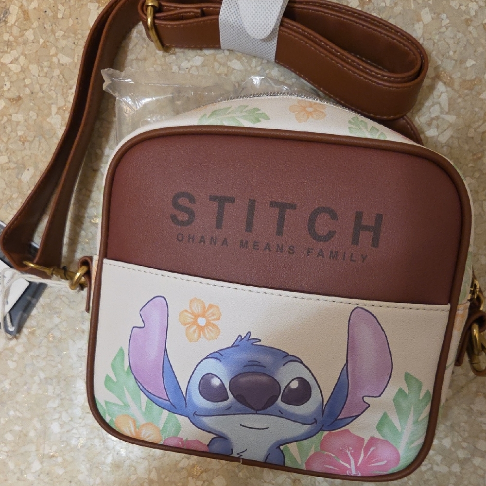 Loungefly Stitch Crossbody Bag - Brown and Cream
